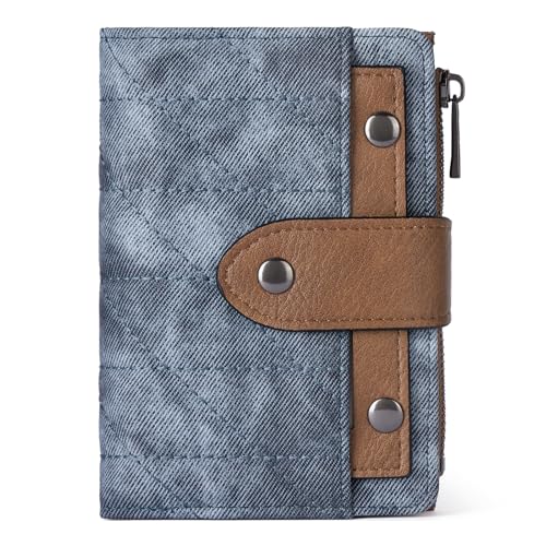 CLUCI Small Wallet for Women Leather Slim Womens Wallet Bifold Multi Card Holder Organizer Designer with Removable ID Window