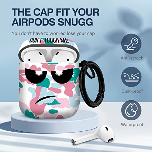 Image of for Airpods Case, Don't Touch Me for Airpods Cover with Keychain Soft Cute Shockproof Cover for Women Men Compatible with for Airpods 2 /1 Charging Case,Pink
