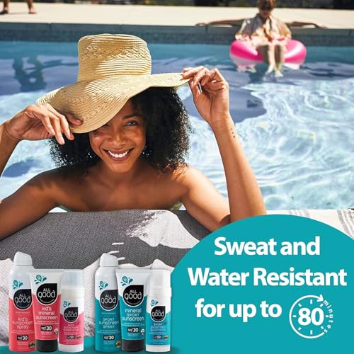 Image of All Good Sunscreen - Sport Mineral Sunscreen Lotion, Reef Friendly, SPF 30+ for Face & Body, Water & Sweat Resistant (3 oz)