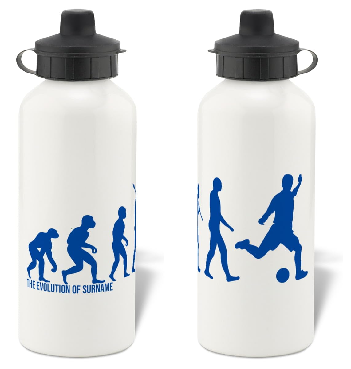 Leicester City Personalised Football Evolution Aluminium Water Bottle fans - 600ml - White Bottle