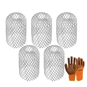 length 5 Pack Down Pipe Filter, Aluminium Mesh Gutter Downtuit Guard Gratis Gesneden Zeef Filter Voorkomt Dakpuin Pijpen Verstopt Met Een Paar Warme Handschoenen