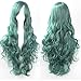 Produktbild ColorfulPanda Long Curly Wavy Hair Costume Cosplay Party Wigs for Women Girls Light Green Lolita Style Anime Wig