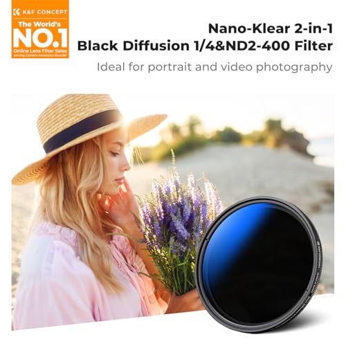 Filtre 55mm ND2-400 variable diffusion effet cinéma objectif photo Série K - 2