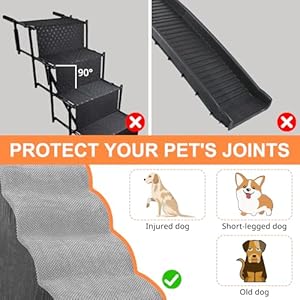   Dog-Stairs-for-Small-Dogs-Dog-Steps-for-Bed-5-Step-Dog-Stairs-for-Medium-Dogs-Pet-Stairs-for-High-Beds-and-Couch-Pet-Steps-for-Bed-Non-Slip-Balanced-Stable-Bed-Stairs-for-Dog-Grey
