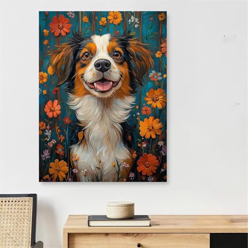 Peinture par numéro adulte chien pour évacuer le stress et décorer votre maison