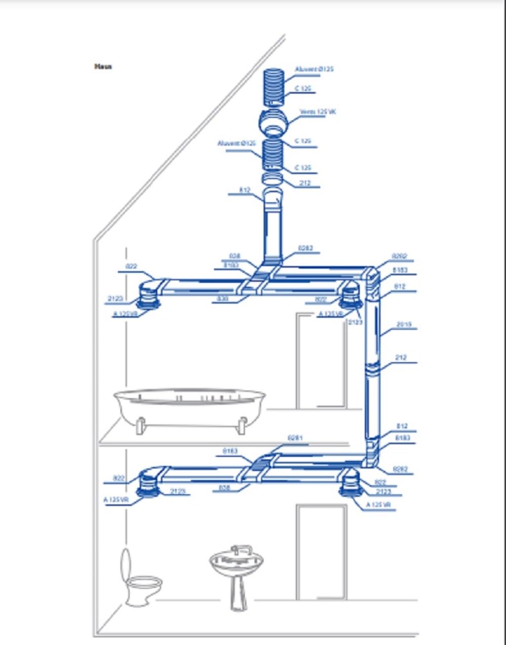 Tubo rotondo in PVC per sistema di ventilazione, diametro 100-125-150mm, lunghezza 0,5-1-1,5m, tubo per aspirazione e scarico, canale di ventilazione ABS in plastica bianca, canale rotondo, sistema di