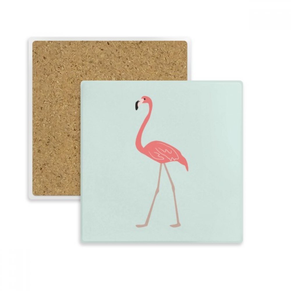 Dessous de verre absorbant en pierre naturelle et durable avec impression flamant rose