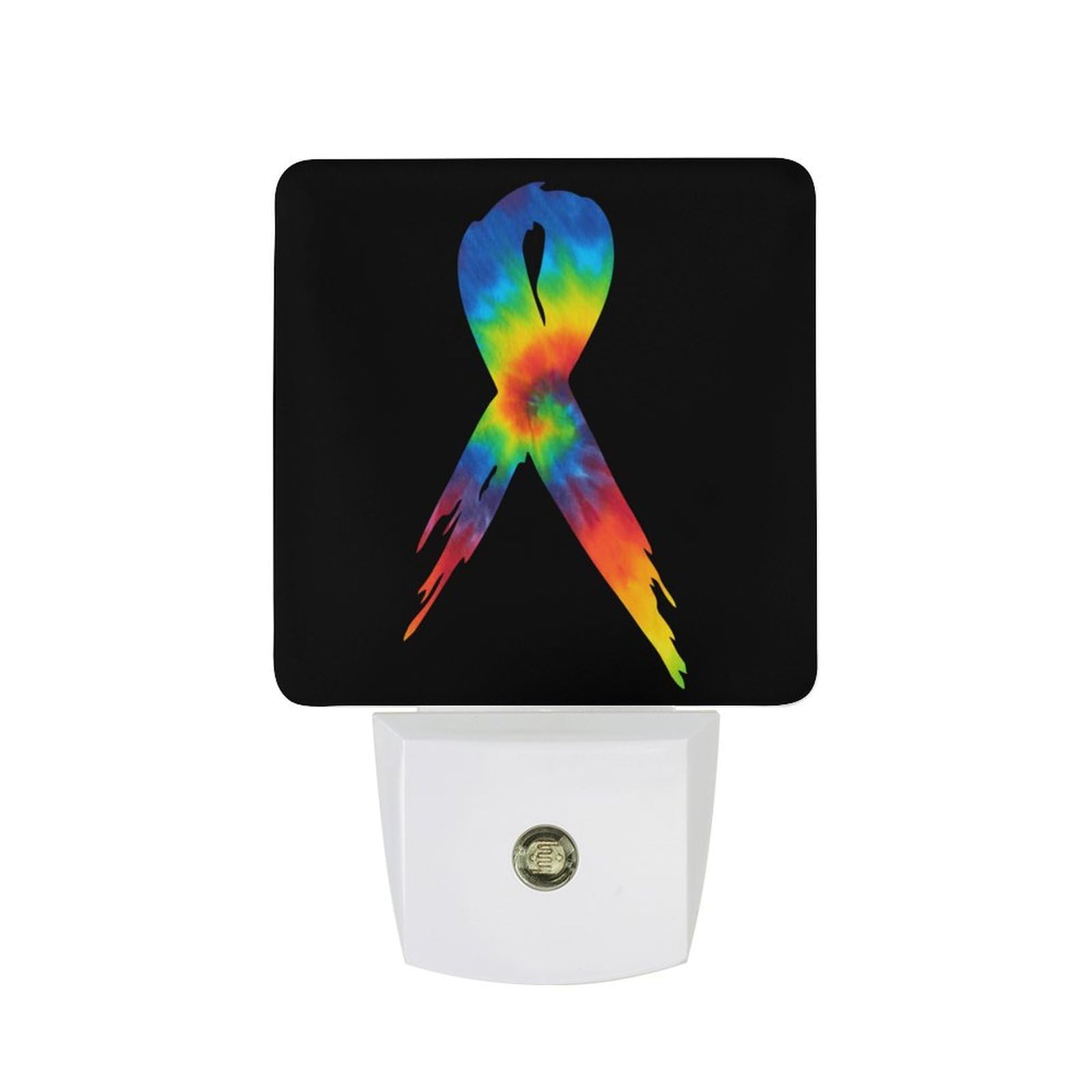 Nqrxadcrt Style Tie Dye Breast Cancer Night Light Plug In Wall Lights Bedside Lamp Bedrooms Home Hallways Decoration