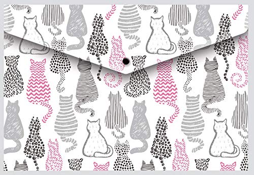 a4 Wallets Plastic Document Folders Envelope Stud Assorted Colours Pack of 5 Animals Tiger Stationery - Image 3
