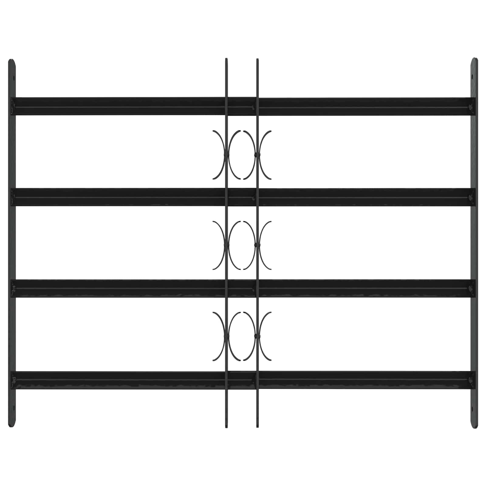 Juego de 3 barreras de seguridad para ventanas de acero galvanizado, color negro, 4 barras transversales, anchura ajustable de 43 a 74 cm, montaje horizontal, para claraboyas y ventanas de