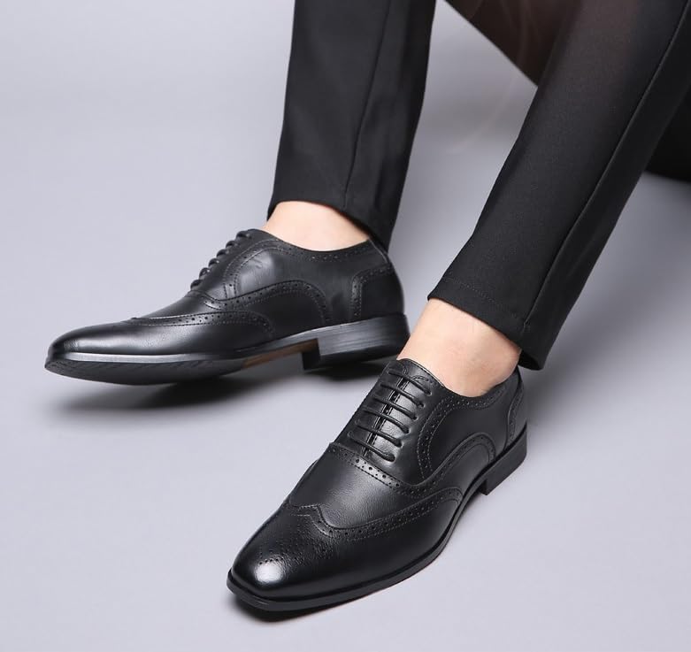 Men's Dress Shoes Mens Lightweight Casual Walking Derby Shoes Formal Business Classic Lace Up Oxford Shoes for Men(7)2