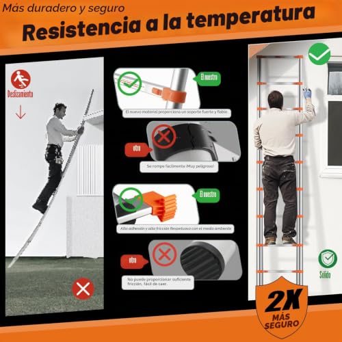 Escalera telescópica de aluminio de 5,1m con acabado premium 4