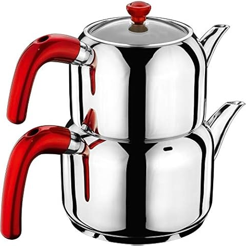 Hascevher Stainless Steel Turkish Teapot Team Induction Compatible Cover