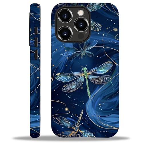 Coque iPhone 15 Pro libellules bleu vert en silicone antichoc et souple