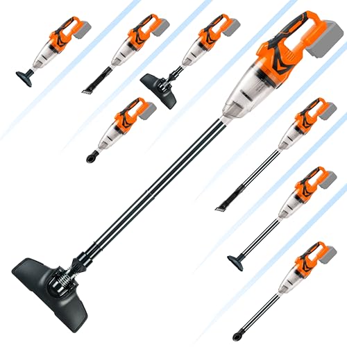 Cordless Vacuum Cleaner Handheld Stick Vacuum Cleaner 10kPa Powerful Suction 4 Different Heads for Home Pets Floor Car, Compatible with DEWALT 20V MAX Batteries (NO Battery)