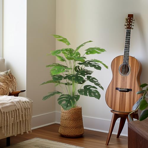 Tuocal 28" Artificial Plants Tropical Palm Tree Fake Monstera Tree in Pot Tall Faux Plant for Outdoor Indoor Home Garden Office Decoration - Cosy Home Interiors Tuocal 28" Artificial Plants Tropical Palm Tree Fake Monstera Tree in Pot Tall Faux Plant for Outdoor Indoor Home Garden Office Decoration - Image 9