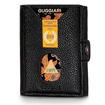GUGGIARI ZEN®Portafoglio Uomo Piccolo, Portafoglio Uomo Slim con Porta Carte di Credito, Porta monete E Contanti-Compatto portacarte di credito da uomo, Idea Regalo Uomo-Onice