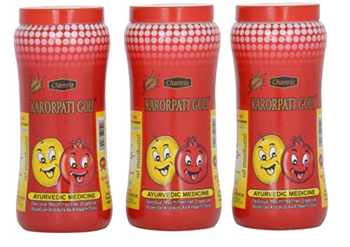Image of CHAMRIA KARORPATI GOLI (anardana goli) 200GMS (3 PACKS OF CHURAN /PACHAK /ANAR GOLI)