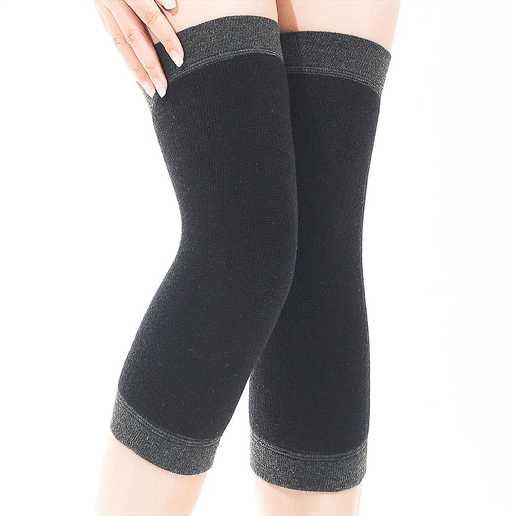 Fall and Winter Padded Knee Pads Warm Lining Knitted Cycling(2XL)