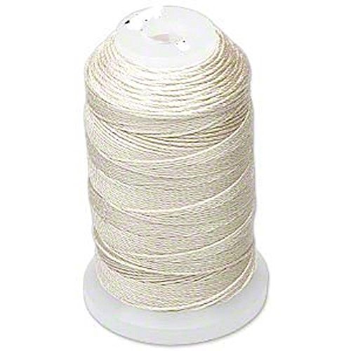 Simply Silk Beading Thread Cord Size E Ecru 0.0128 Inch 0.325mm Spool 200 Yards for Stringing Weaving Knotting