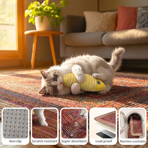 Image of Washable Pee Pads for Cats & Dogs, 24 inchx36 inch 2pc, as Litter Box Mats