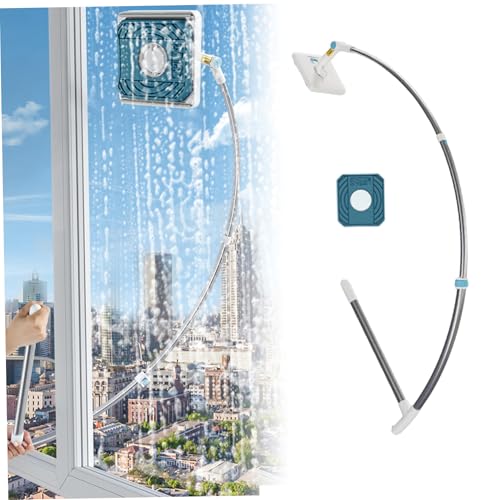 Außen Fensterreiniger-Werkzeug, Außenfenster-Reiniger-Werkzeug, 2-in-1 mit 360 ° für Zuhause länger
