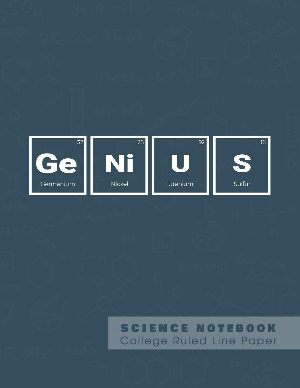 Genius - Science Notebook - College Ruled Line Paper: Funny Periodic Table Joke - Chemestry - Composition Notebook