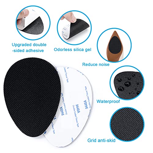 Image of Non Slip Shoe Pads, GADEBAO Self Adhesive Anti Slip Shoe Grips on Bottom of Shoes, Odorless Silicone Pads, High Heels Non Skid Sole Protector Stickers (Black-8 pcs)