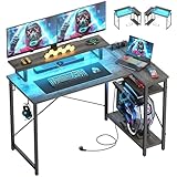 Photo Gallery isunirm scrivania da gioco a l, 120 x 70 x 72 cm, scrivania per computer con illuminazione a led, tavolo da gioco reversibile con led e prese per studio, gioco e lavoro, rovere grigio Photo Gallery isunirm scrivania da gioco a l, 120 x 70 x 72 cm, scrivania per computer con illuminazione a led, tavolo da gioco reversibile con led e prese per studio, gioco e lavoro, rovere grigio