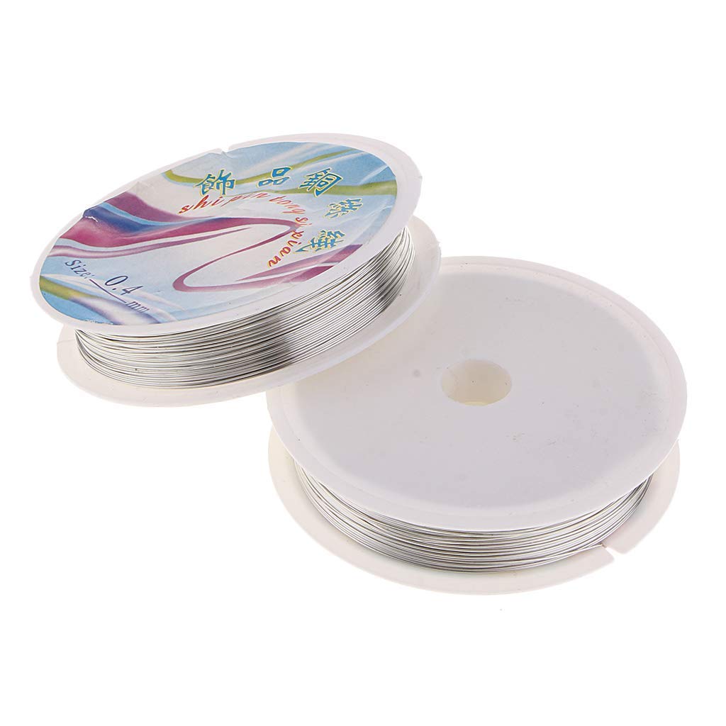 Lot de 2 rouleaux de fil de cuivre pour bijoux - 0,4 mm (0,3 mm)
