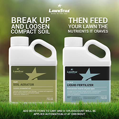 LawnStar Liquid Soil Aerator (1 Gallon) - Loosens & Conditions Compacted Soil - Alternative to Core and Mechanical Aeration - Improves Water Penetration & Drainage + Soil Oxygenation - American Made