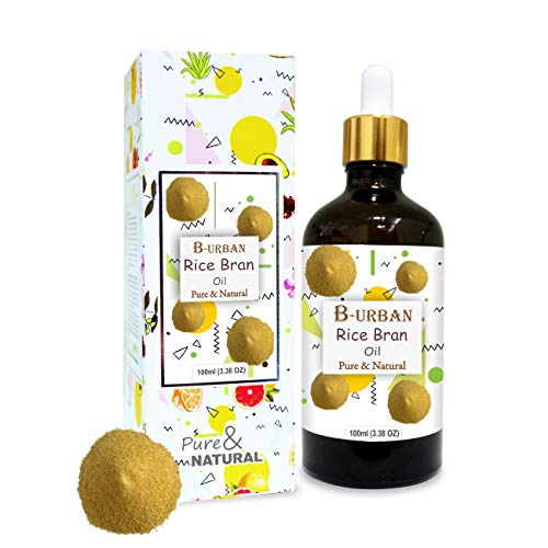 Image of B-URBAN Rice Bran (Oryza Sativa L.) Oil, 100% Pure & Natural Undiluted Carrier Oil Organic Standard| For Face, Skin, Hair Moisturizer, Soap Making | Quality Aromatherapy Oil-100ML