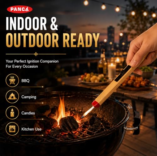 Image of PANCA Match Stick Shaped Gas Lighter for Kitchen | Long Handle Butane Gas Lighter for Stove, Candle & BBQ | Windproof Flame Lighter, Refillable Multipurpose Lighter for Outdoor Use & Home