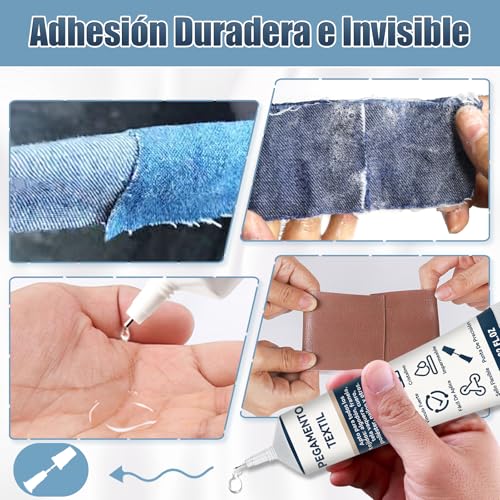Pegamento Textil – Adhesivo Transparente Extra Fuerte e Impermeable para Tela, Cuero, Ropa, Tejidos, Vaqueros, Fieltro y Manualidades, Resistente al Lavado y Planchado, 1 Pack, 60 ml (BLJSES01)