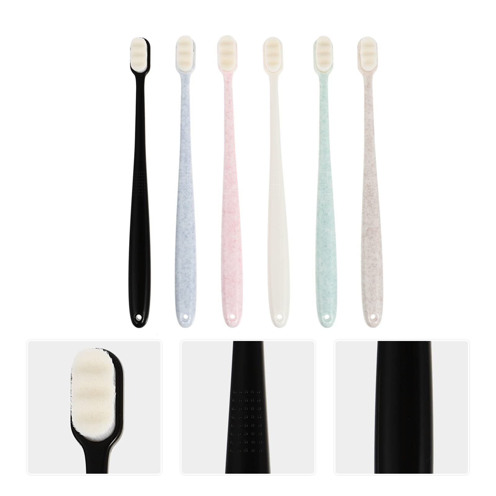 minkissy 3 Set Di Spazzolini Da Denti Stile Ondulato Spazzolini Da Denti Compatti Setole Rigide Per Adulti Spazzolini Da Denti Di Ricambio 6 Pezzi*3