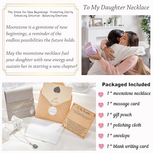 Tarsus TAR-628-MOONSTONE-DAUGHTER Daughter Gifts From Mom Dad To My Daughter Necklace Moonstone Jewelry Christmas Birthday Gifts thumb #5