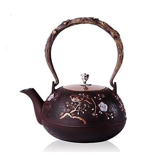 RUIKA Japanese tetsubin Cast Iron Teapot Plum blossom pattern Kettle 1200ml 40 Ounce