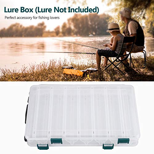 VIFER Double Sided Plastic Fishing Lure Storage Box Transparent Fishing Lure Box Organizer Fishing Accessories (14 Slots) - Image 2