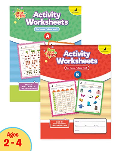 Image of Woodsnipe Activity Worksheets for Preschool |Nursery, LKG |Ages 2-4|English, Maths, EVS and Creativity | Fine Motor Skills | Engaging Illustrations |Fun Games, Brain Puzzles |Homeschooling
