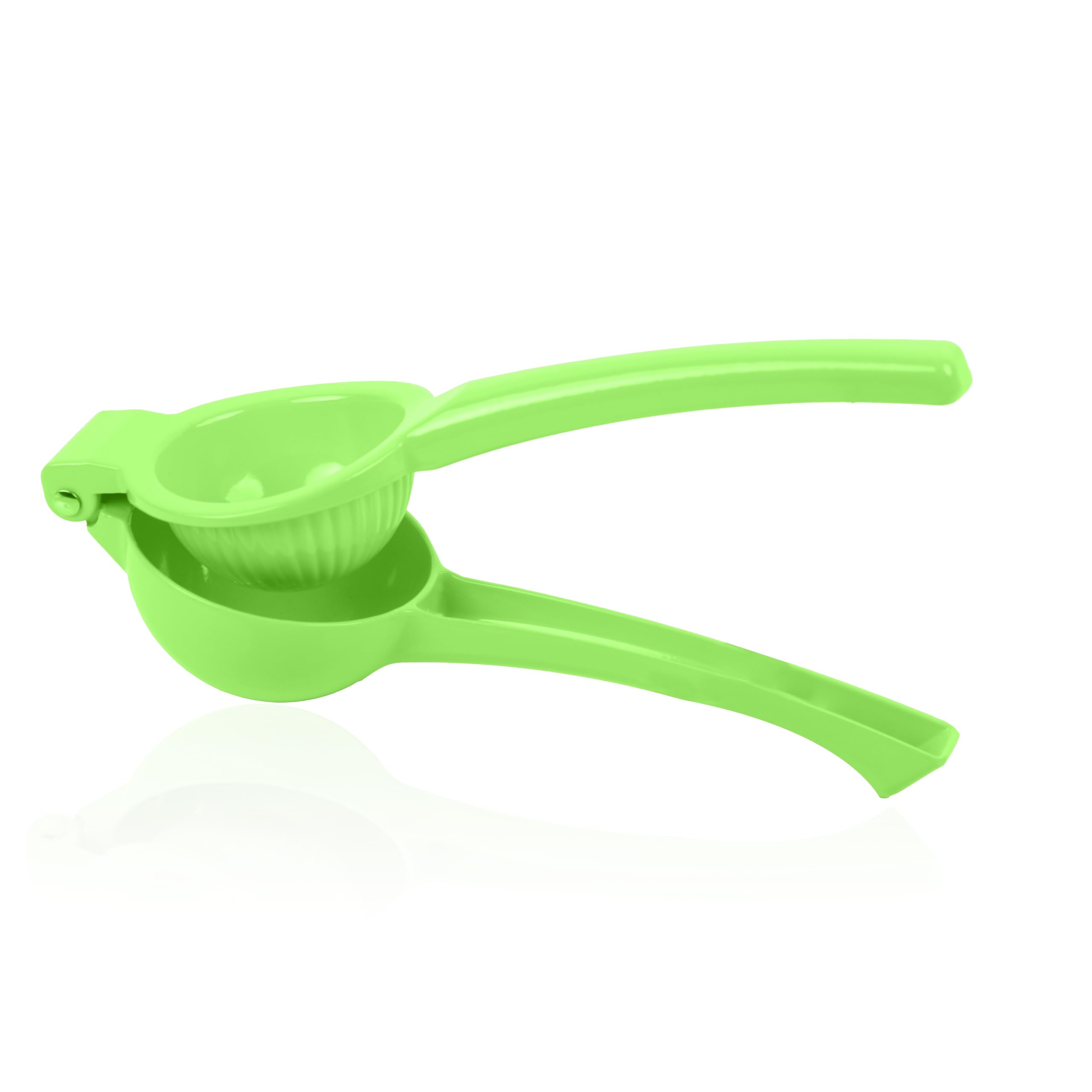 Metal Citrus Juicer for Lemons and Limes, Ergonomic Handle, Dishwasher Safe, 8.75 x 1.75 inches (Lime Green)