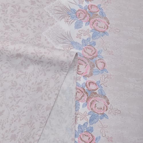 Image of Monte Carlo Eminence Double Bedsheet with 2 Pillow Covers | 144 TC Cotton Bedsheet for Double Bed | Soft & Breathable All Season Bedding Set | Beige Floral Design | Bedsheet 87 x 100 Inches
