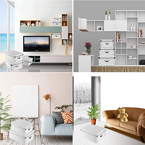 SEEKIND Decorative Storage Boxes with Lids,Water-Proof Storage Bins for Shoes,Clothes,Office … - Image 3