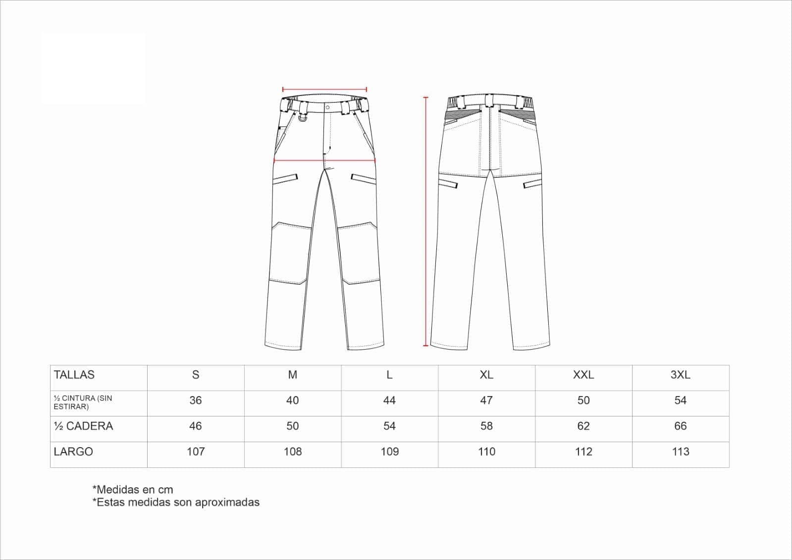 WORKTEAM Pantalón Elástico de Trabajo, Slim Fit, Rodilleras y Culera Reforzadas, Alta Resistencia al Desgarro y Alta Durabilidad. Unisex