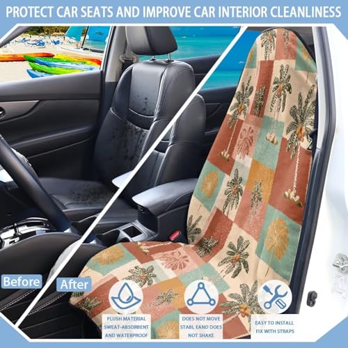 Image of Seat Covers for Cars Protector Front Seats Only,Waterproof Boho Mandala Floral Bucket Towel Seat Covers for Cars, SUV and Trucks,Fashion Car Accessories Easy to Install