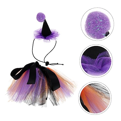 Set disfraz Halloween para perro y gato con falda y sombrero miniatura 5