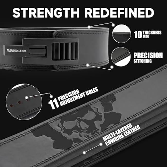 Lever Lifting Belt for Man and Women, Weightlifting with Adjustable Heavy Duty Buckle, Professional Weight Lifting Belt