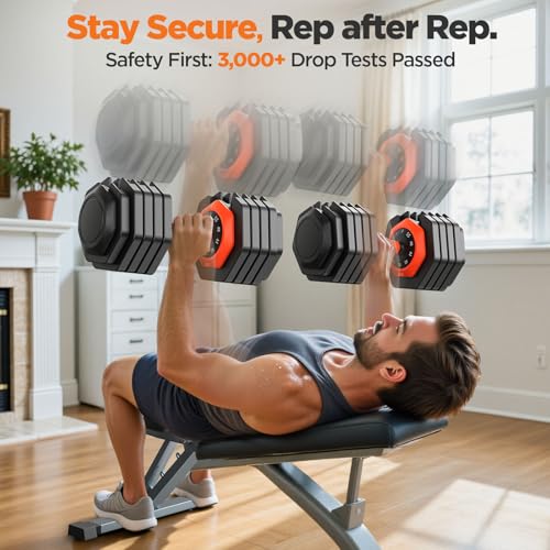 Image of 2026 FDB2 Updated Adjustable Dumbbell Set of 2, 5-in-1 /10-in-1 Weights Dumbbell Set with Storage Box, 25lbs /55lbs Adjustable Weights with Anti-slip Silicone Grip, Weight Set For Home Gym Suit both Men and Women