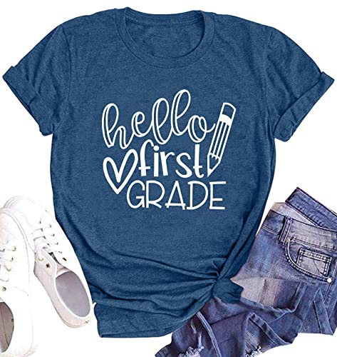 Teacher T Shirt for Women Funny Teaching Heart Graphic Tee Tops Teacher Day Gift Shirt Tops2