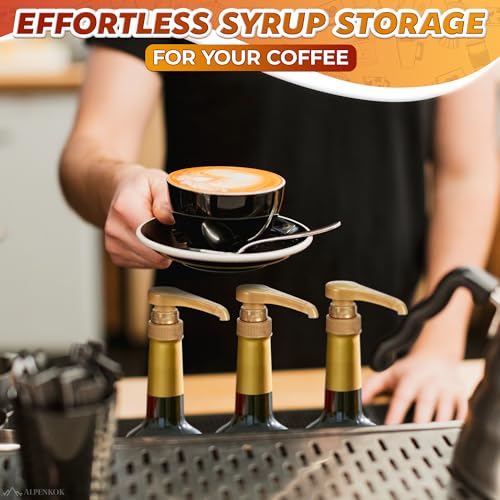 Image of 12 Pcs Coffee Syrup Pump Dispenser - Compatible with Torani and Skinny 25.4oz (750ml) Glass Syrup Bottles - Coffee Bar Accessories, Dirty Soda Bar & Lemonade Stand Supplies | Precise 0.3oz Dispensing