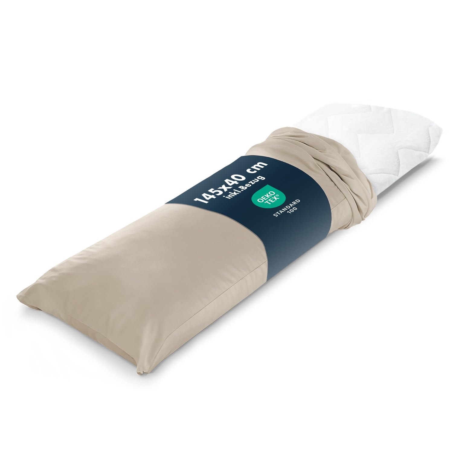 Blumtal Seitenschläferkissen mit Bezug 40 x 145 cm - Oeko-TEX zertifiziertes Lagerungskissen Erwachsene - Langes Kissen mit anpassbarer Füllung - Komfortkissen Kissen - Seitenschläfer Schlafkissen